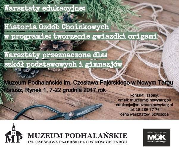 Historia ozdób choinkowych- warsztaty w Muzeum Podhalańskim