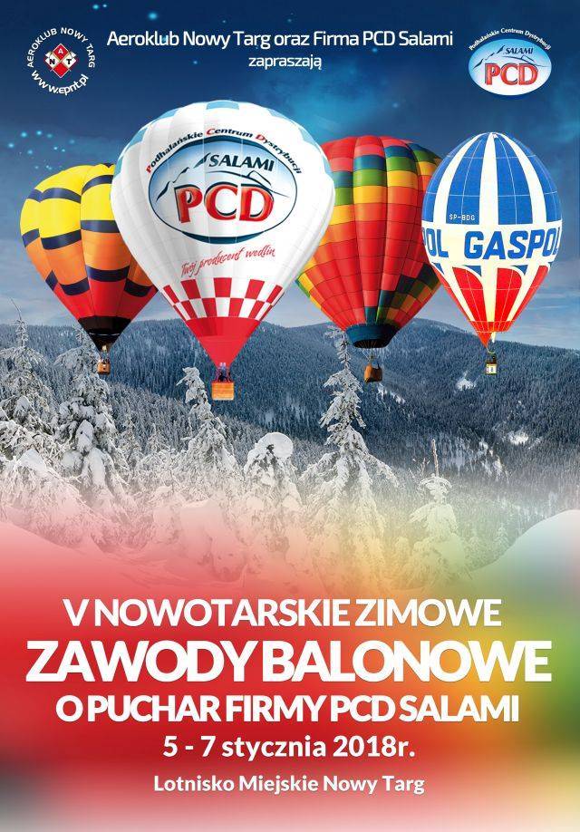 V Nowotarskie Zimowe Zawody Balonowe o puchar firmy PCD Salami - już w ten weekend!