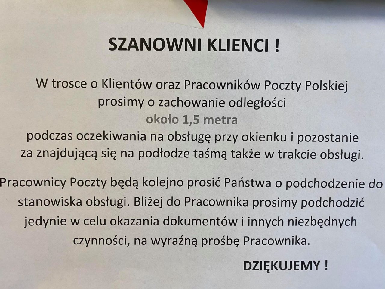Strefy Bezpieczeństwa w placówkach Poczty Polskiej