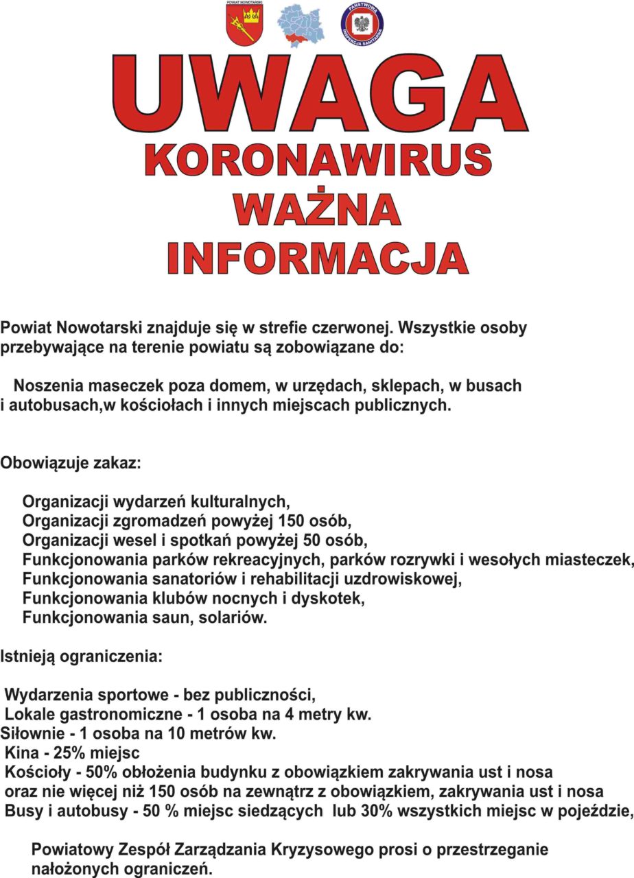 Koronawirus w Powiecie Nowotarskim - komunikat urzędowy