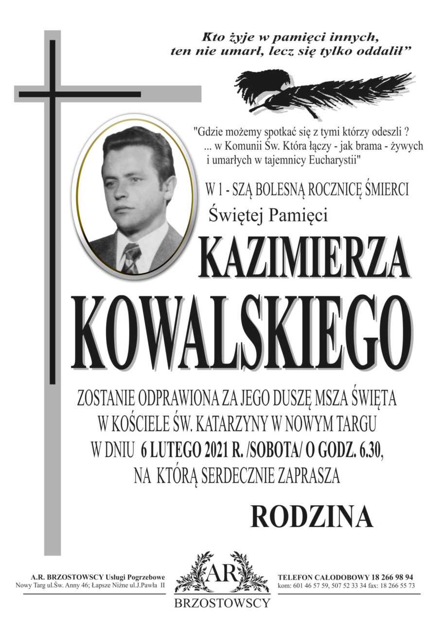 Kazimierz Kowalski - rocznica śmierci