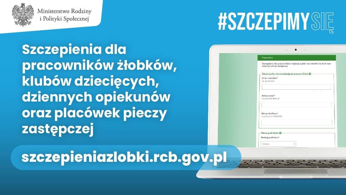 Ostatni dzień zapisów na szczepienia pracowników żłobków i klubów dziecięcych oraz pieczy zastępczej