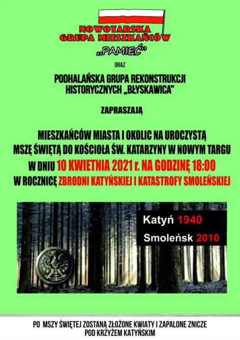 Obchody rocznicy zbrodni katyńskiej i katastrofy lotniczej w Smoleńsku