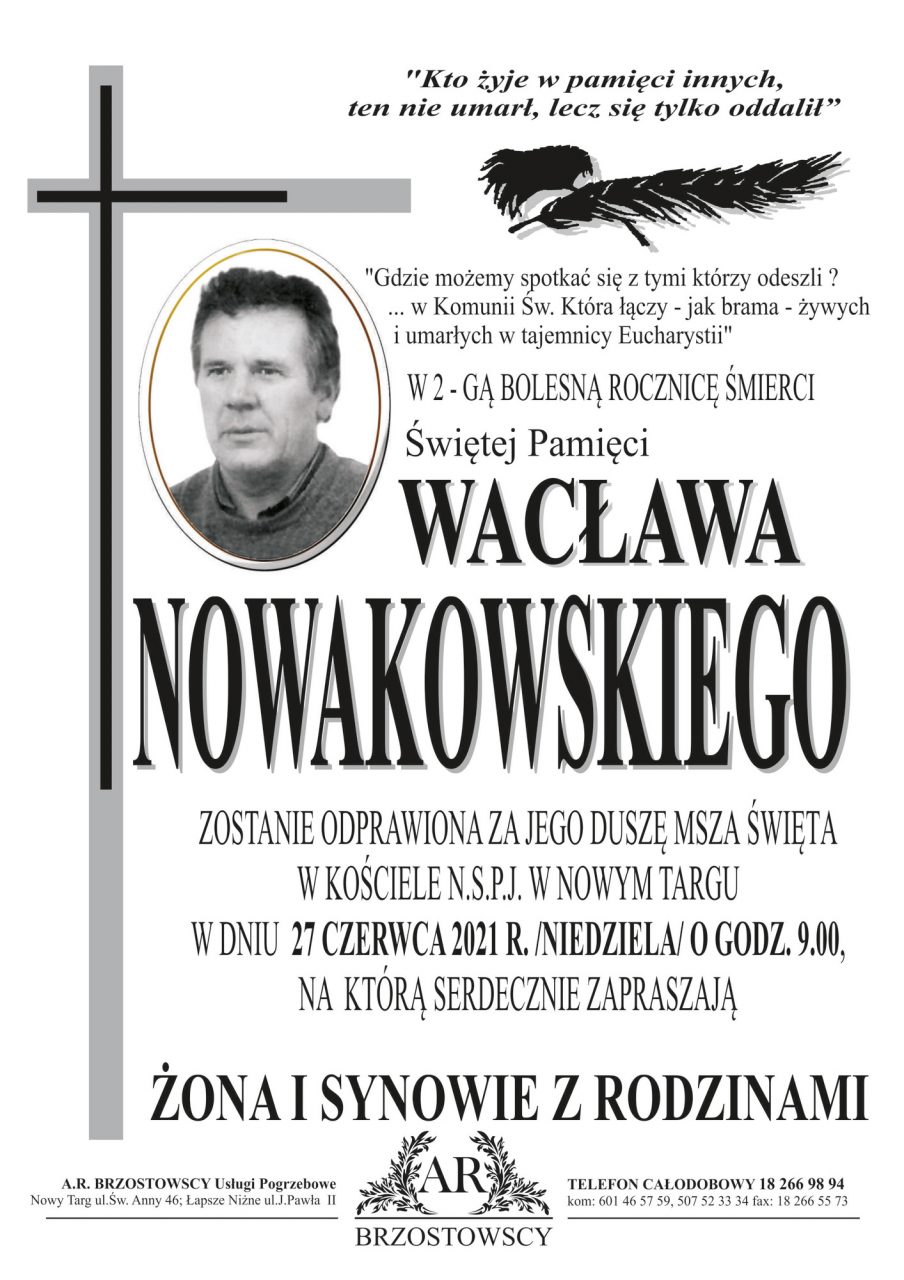 Wacław Nowakowski - rocznica śmierci