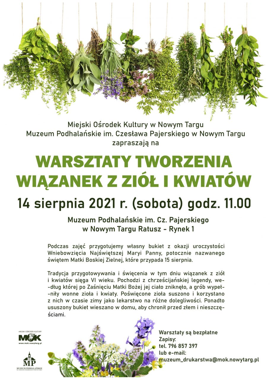 Warsztaty tworzenia wiązanek z ziół i kwiatów