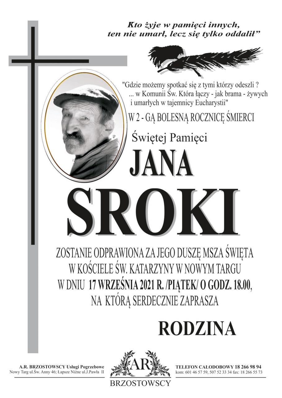Jan Sroka - rocznica śmierci