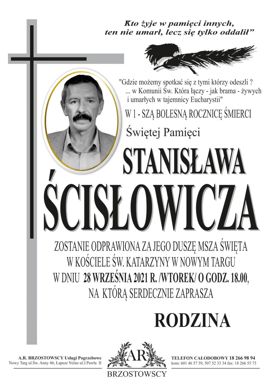 Stanisław Ścisłowicz - rocznica śmierci