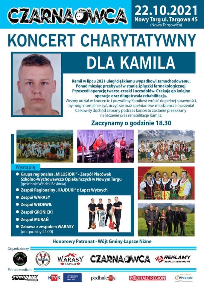 Już dziś w Nowym Targu - koncert charytatywny dla Kamila