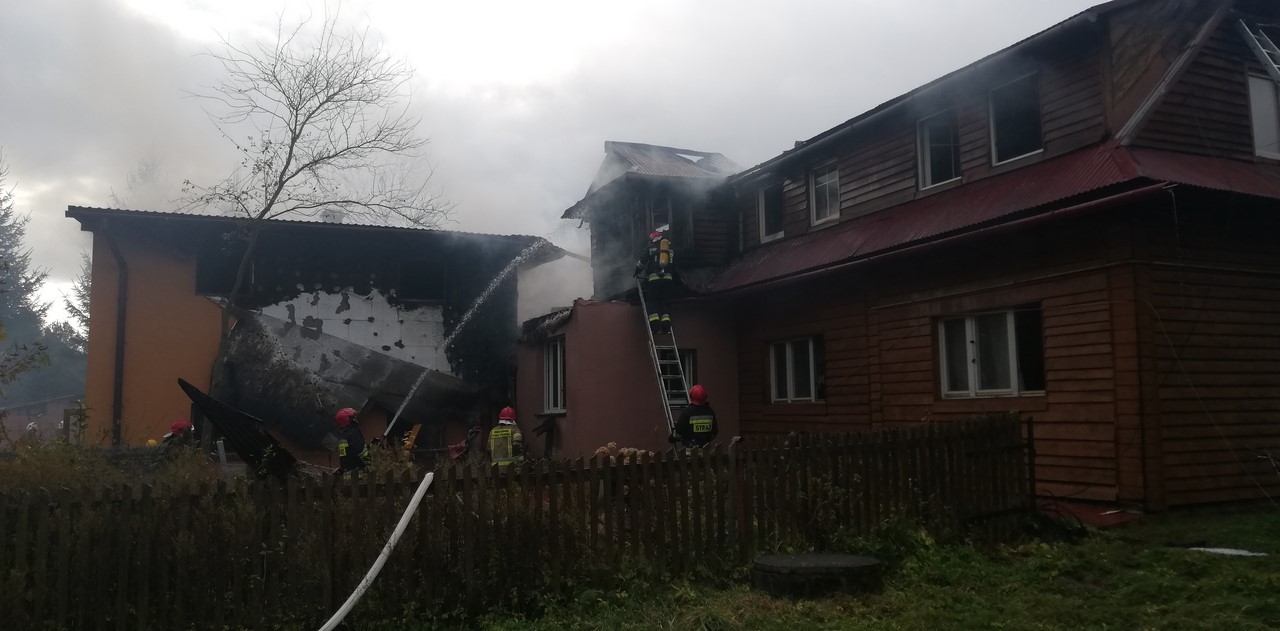 Pożar w Rokicinach Podhalańskich