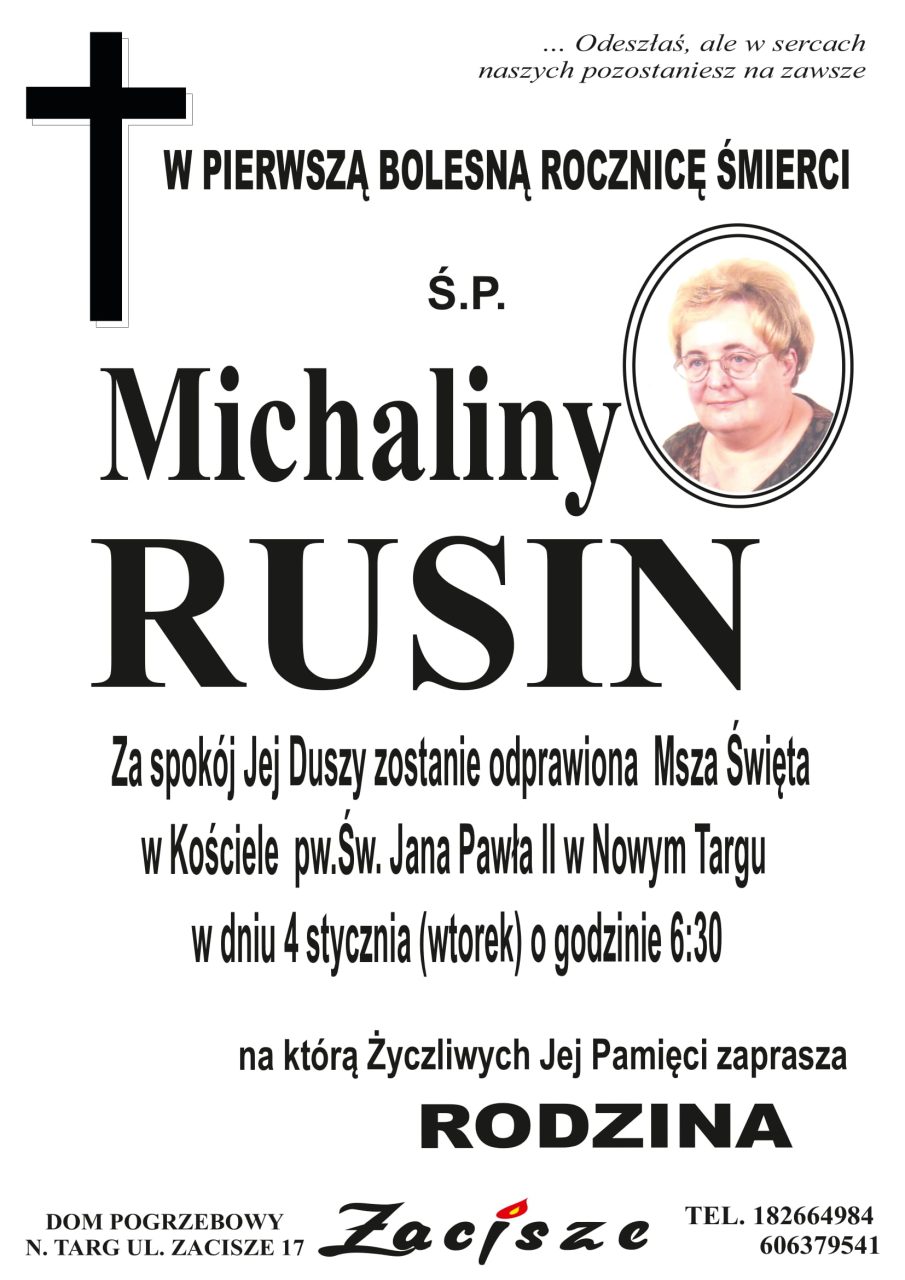 Michalina Rusin - rocznica śmierci