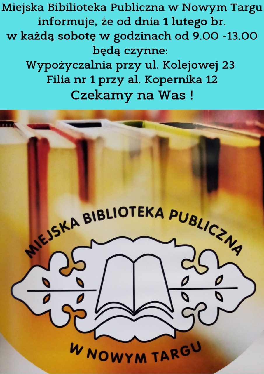 Biblioteka zaprasza również w soboty!