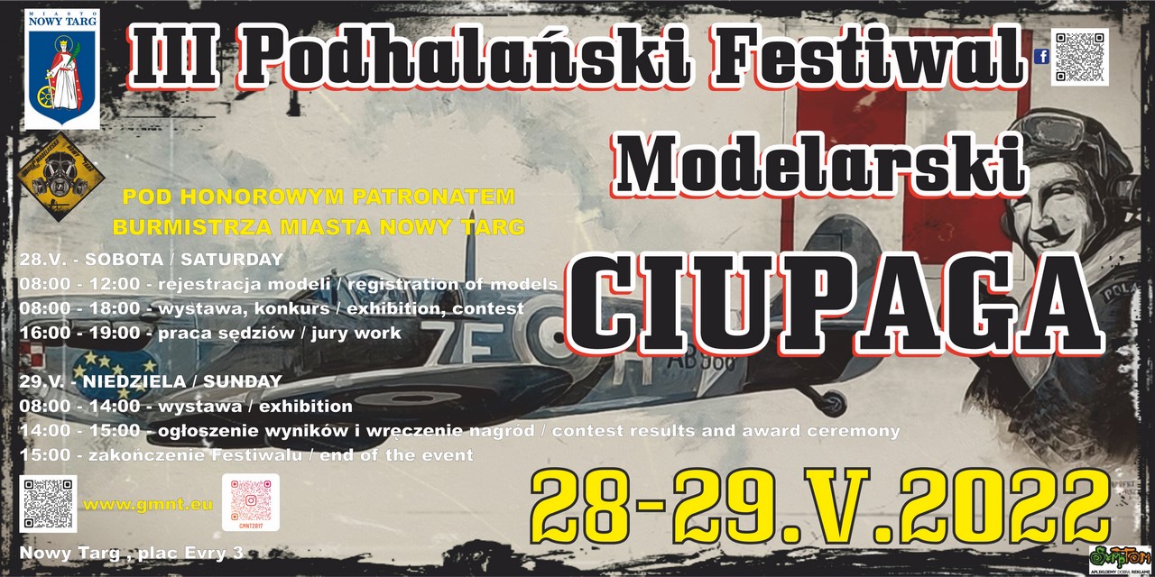 W ostatni weekend maja - III Podhalański Festiwal Modelarski „Ciupaga 2022”