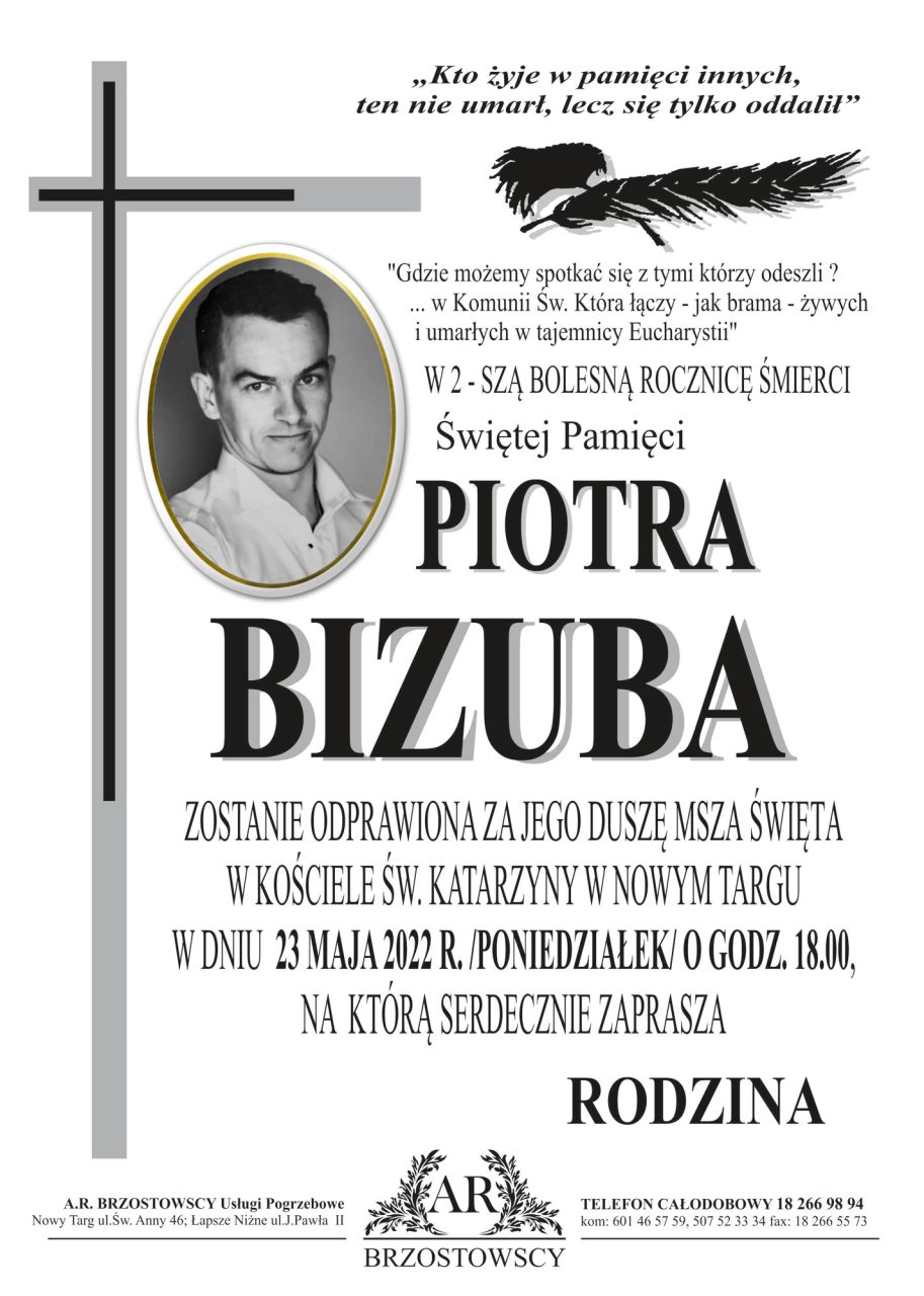 Piotr Bizub - rocznica śmierci