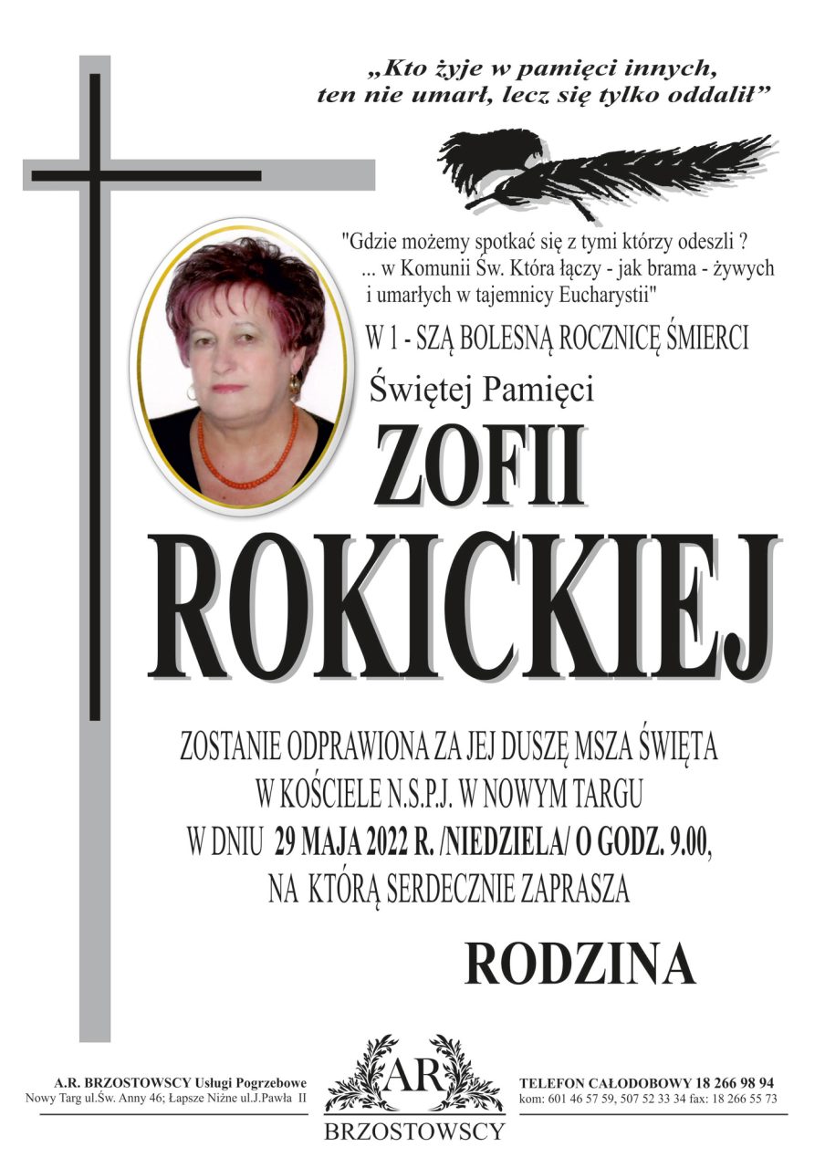 Zofia Rokicka - rocznica