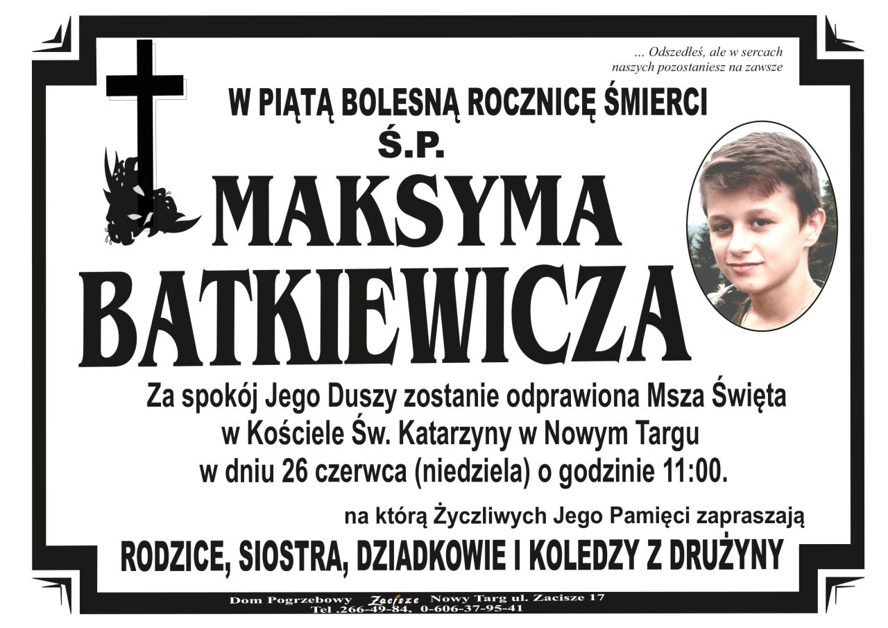 Maksym Batkiewicz - rocznica
