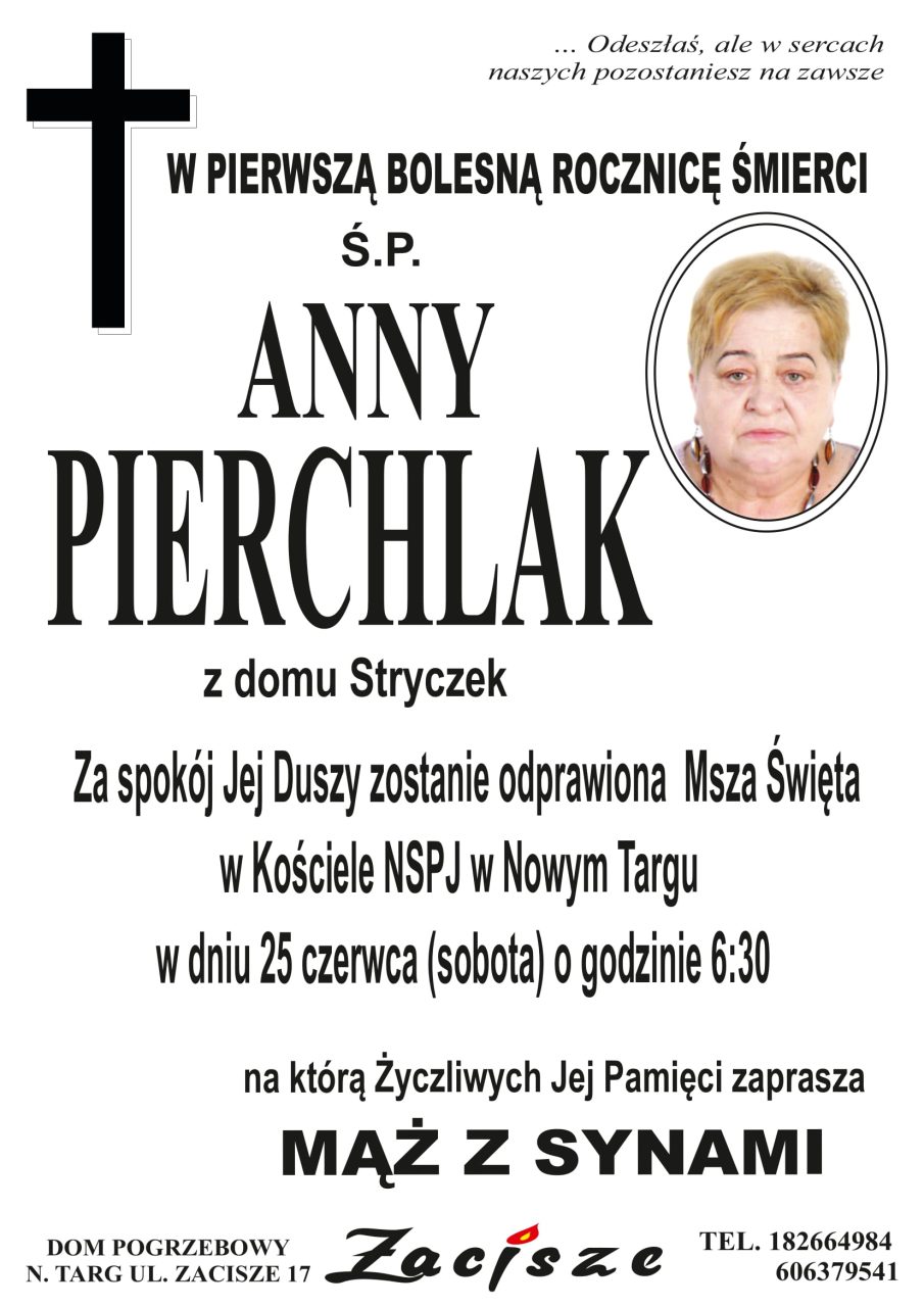 Anna Perchlak - rocznica