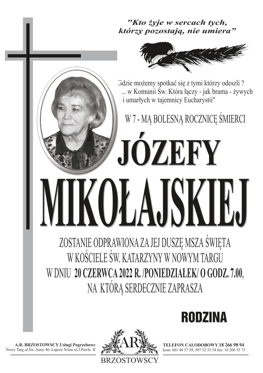 Józefa Mikołajska - rocznica