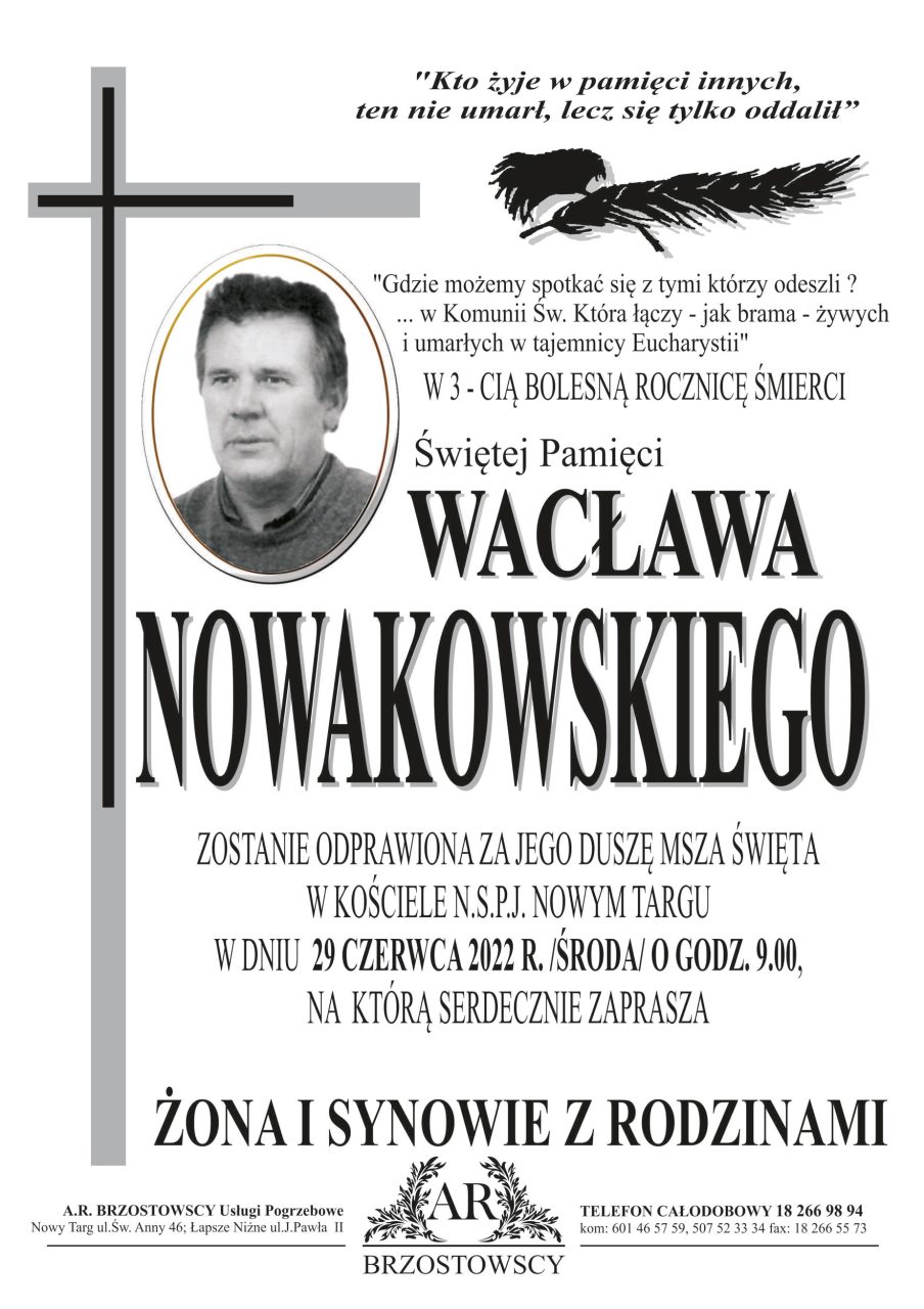 Wacław Nowakowski - rocznica