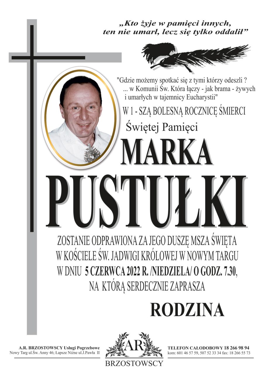Marek Pustułka - rocznica śmierci