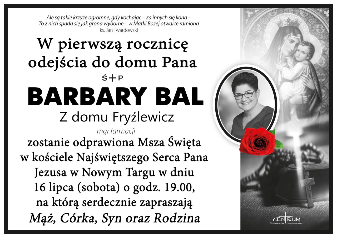 Barbara Bal - rocznica