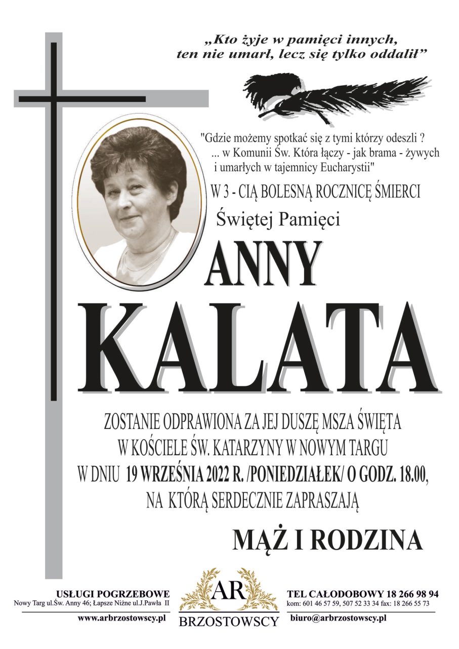Anna Kalata - rocznica