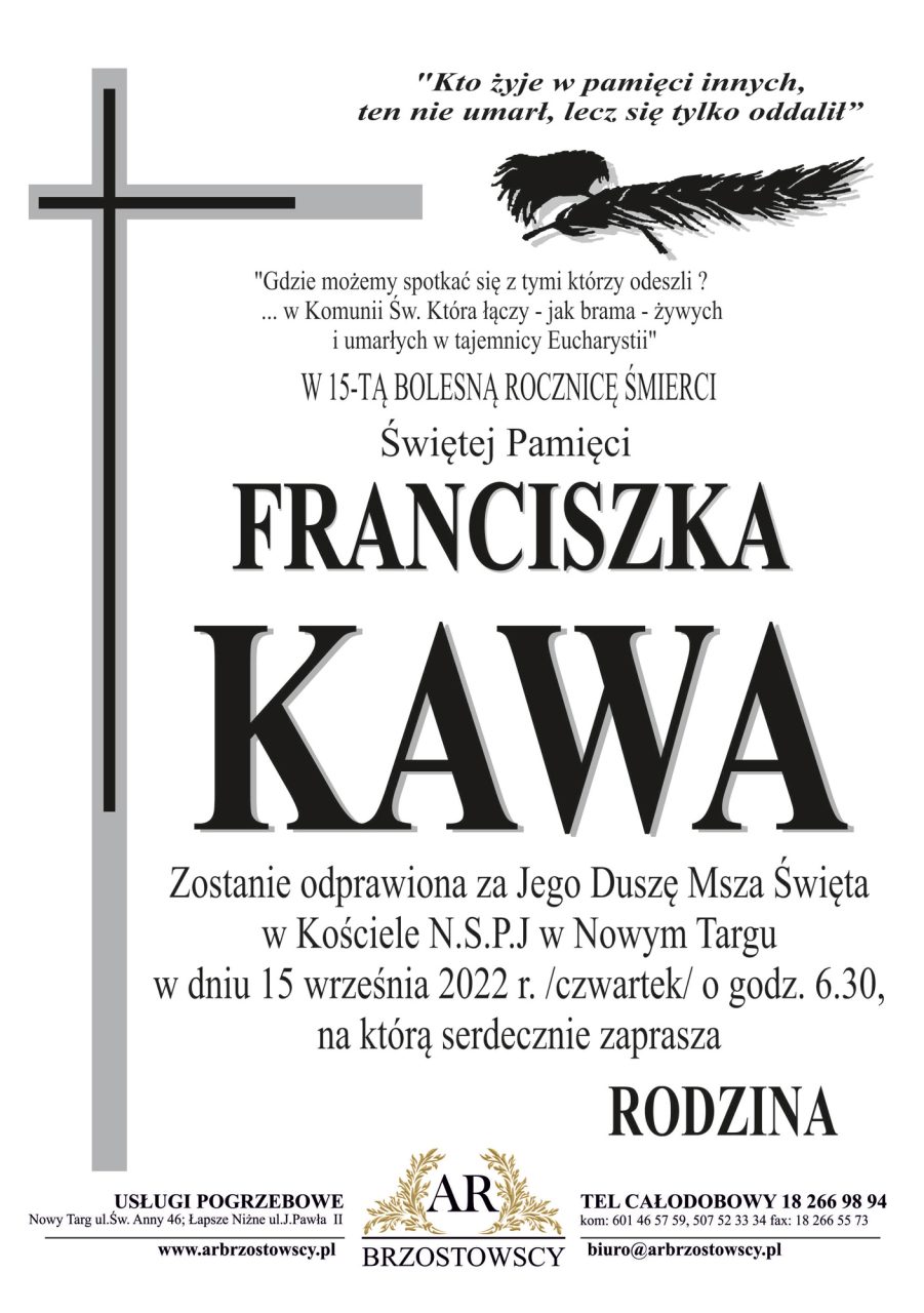 Franciszek Kawa - rocznica
