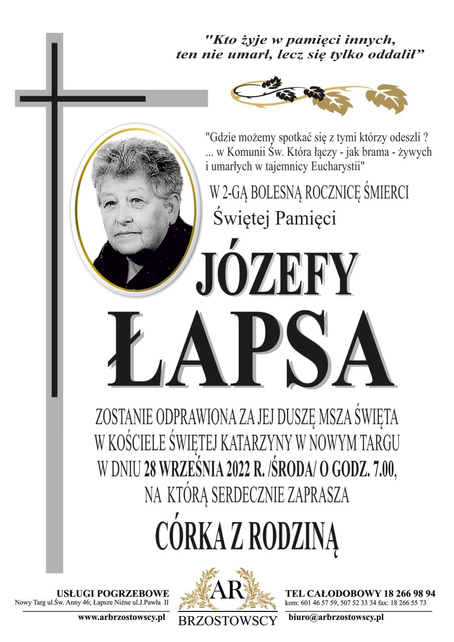 Józefa Łapsa - rocznica