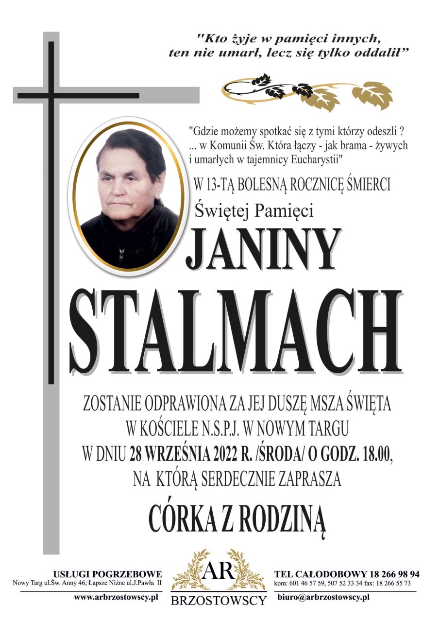 Janina Stalmach - rocznica