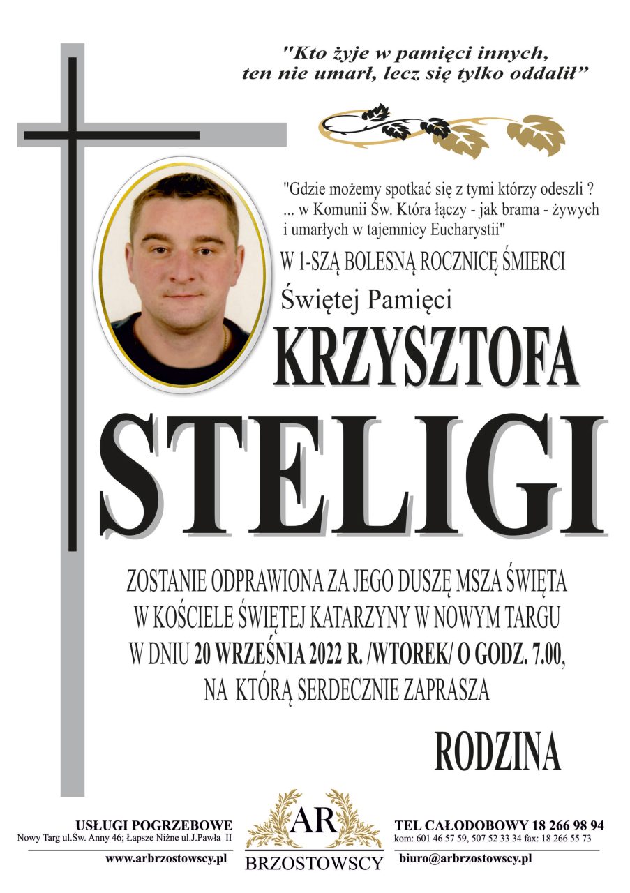 Krzysztof Steliga - rocznica