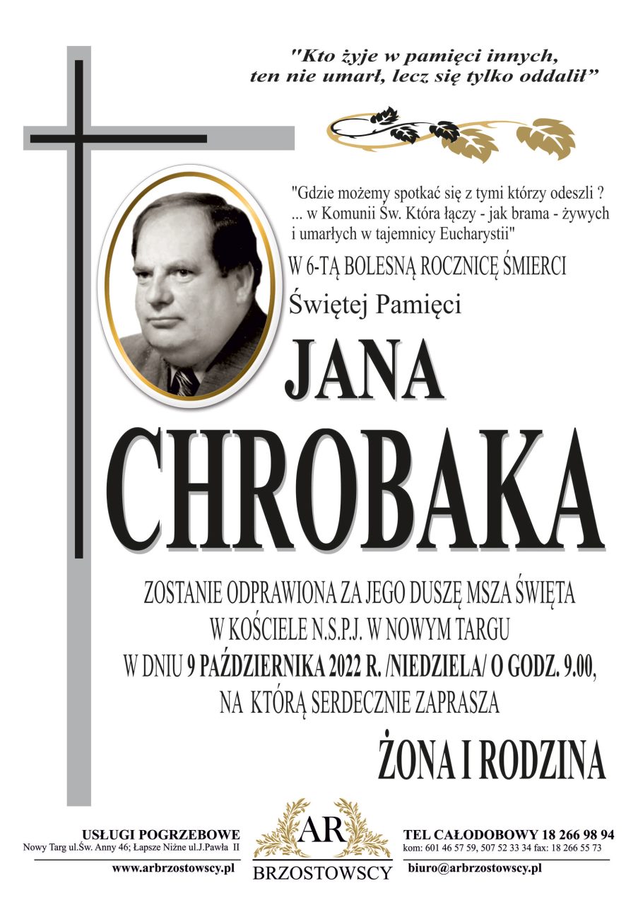 Jan Chrobak - rocznica