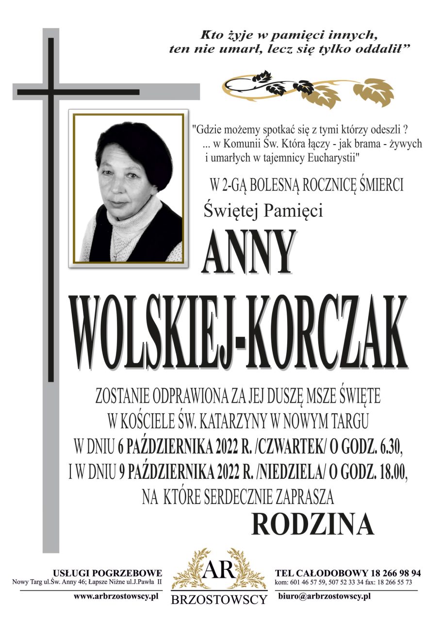 Anna Wolska-Korczak - rocznica