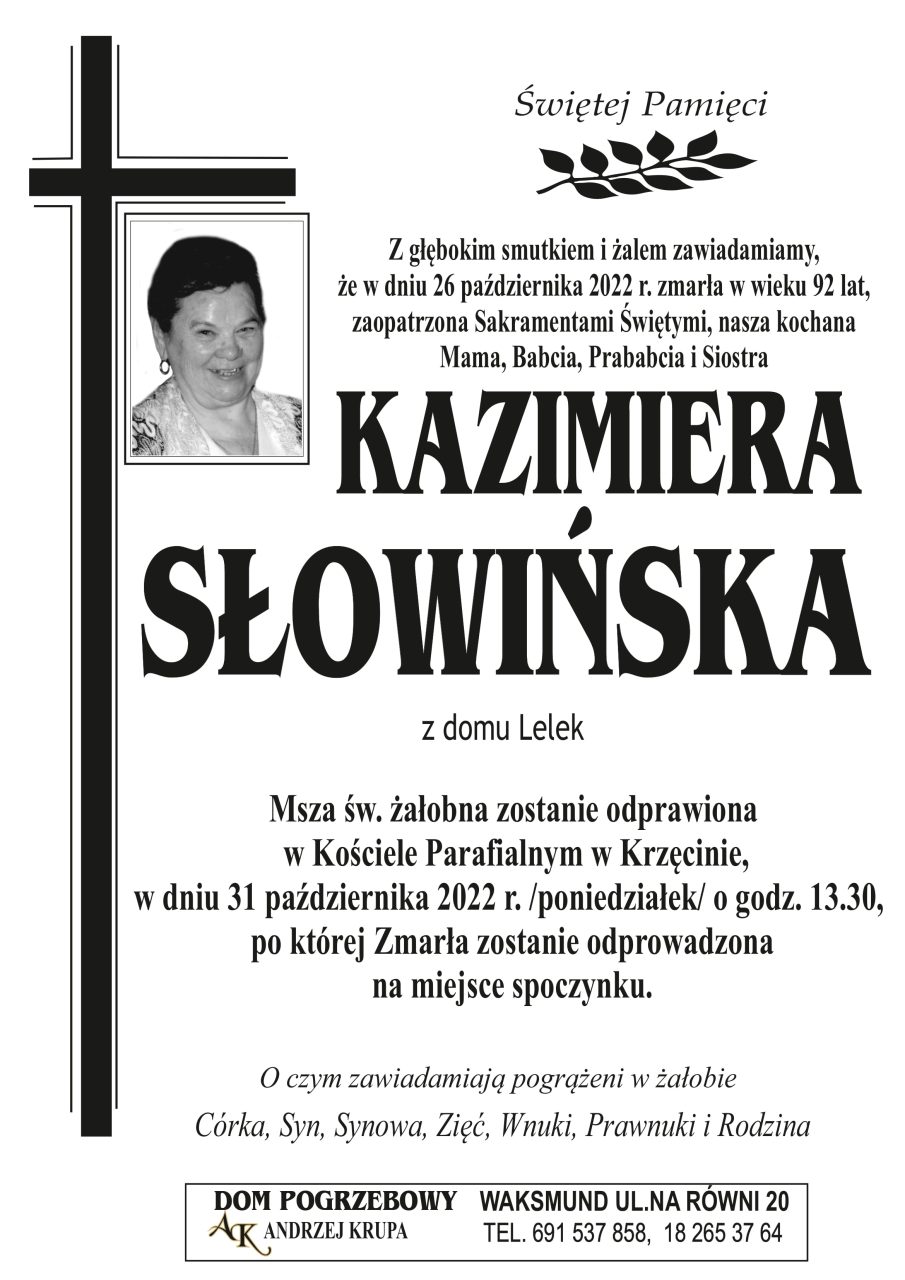 Kazimiera Słowińska