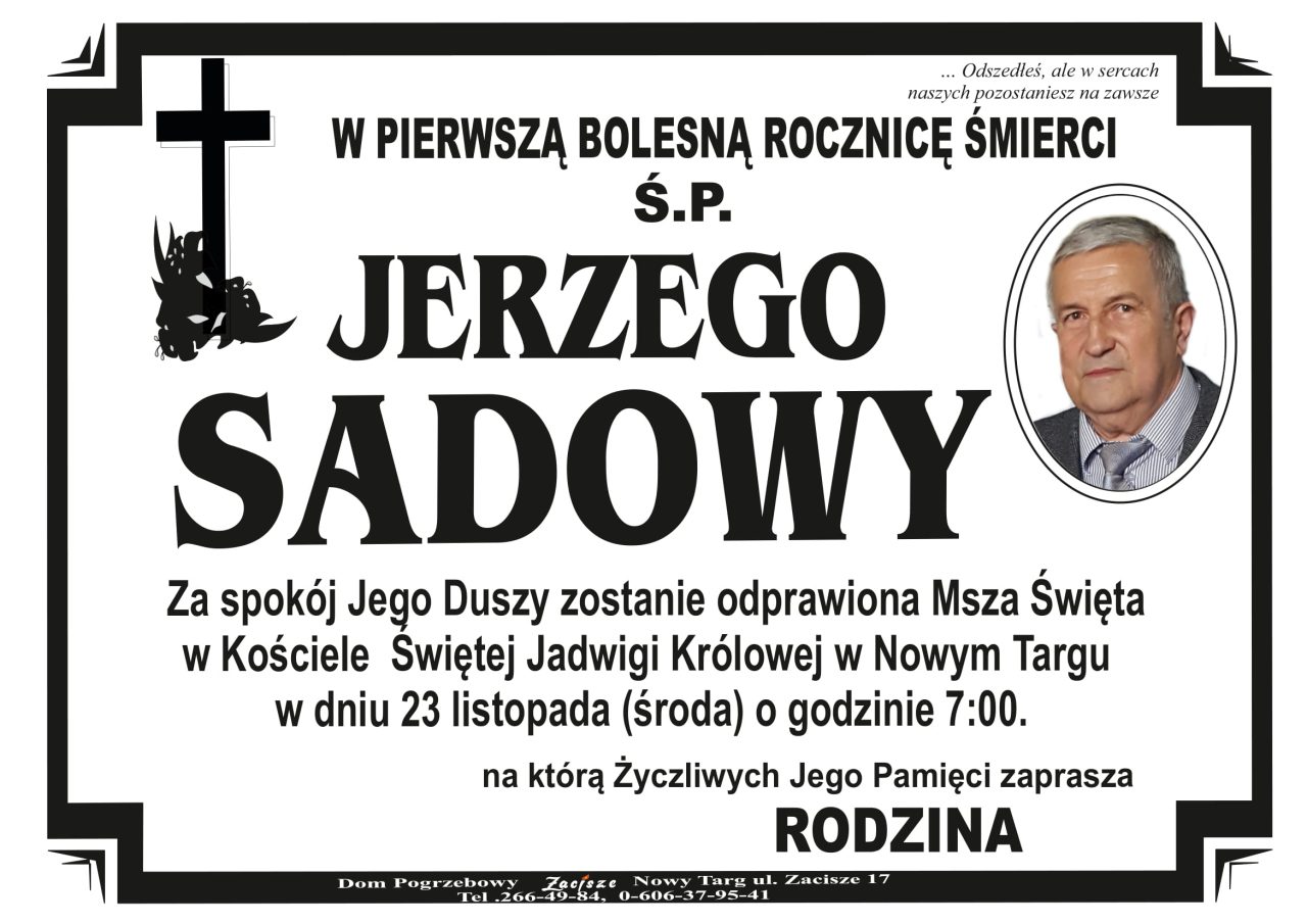 Jerzy Sadowy - rocznica
