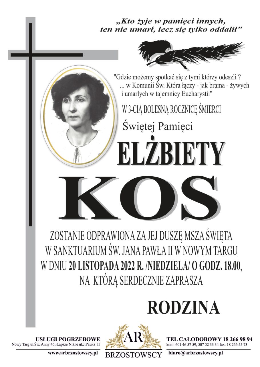 Elżbieta Kos - rocznica