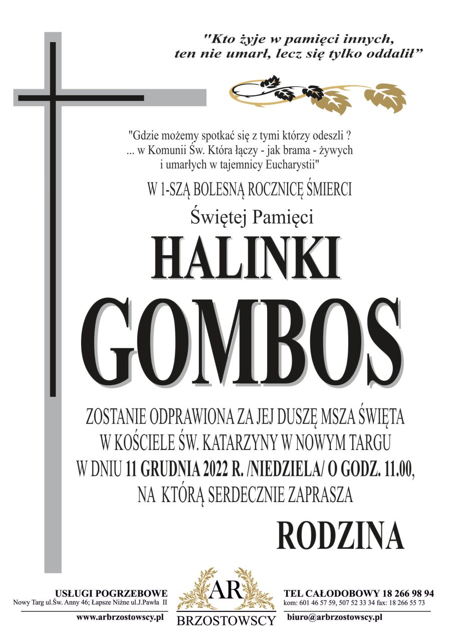 Halinka Gombos - rocznica