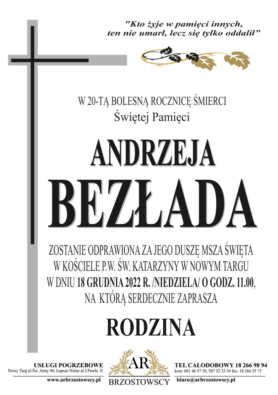 Andrzej Bezład - rocznica
