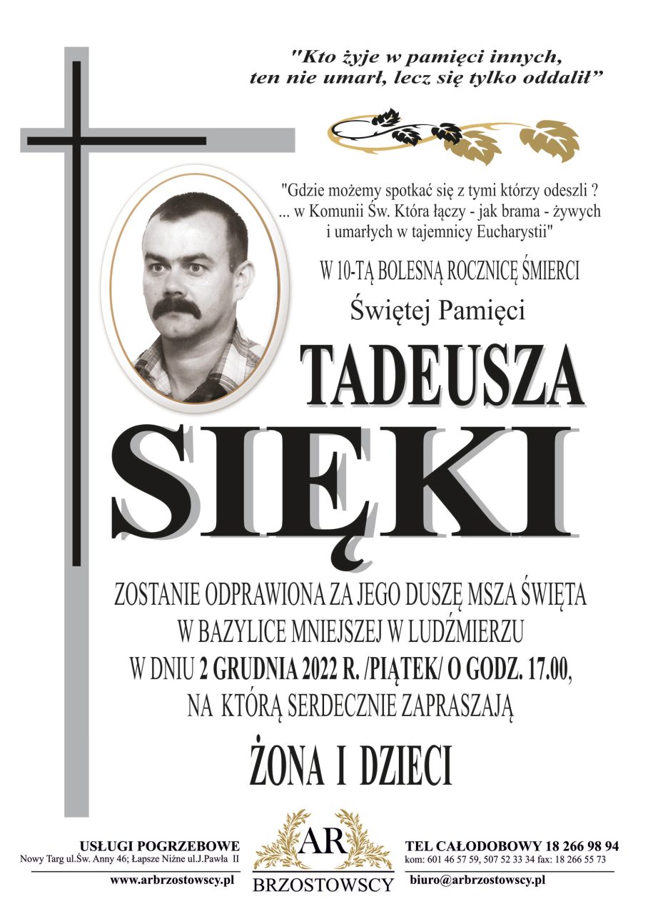 Tadeusz Sięka - rocznica
