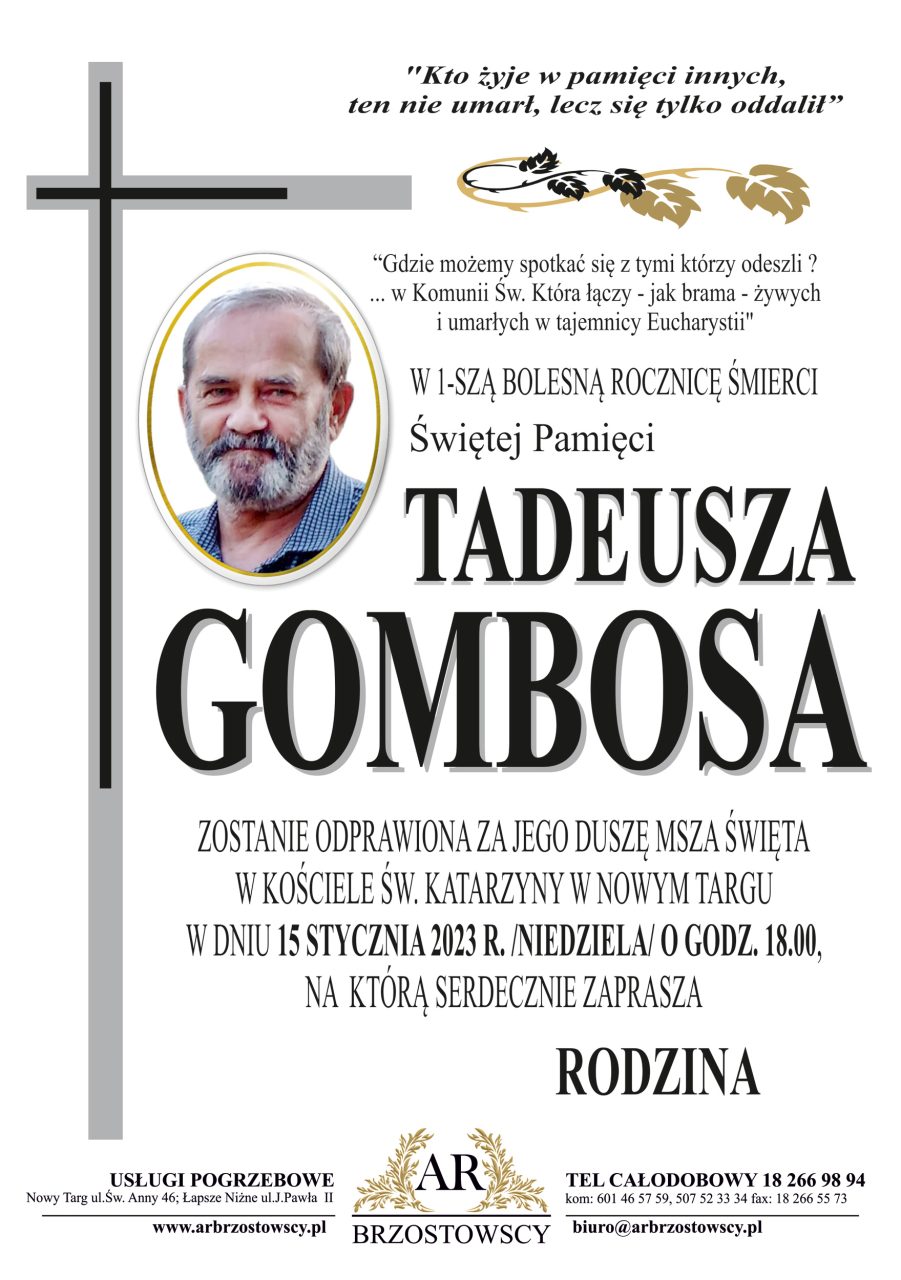 Tadeusz Gombos - rocznica