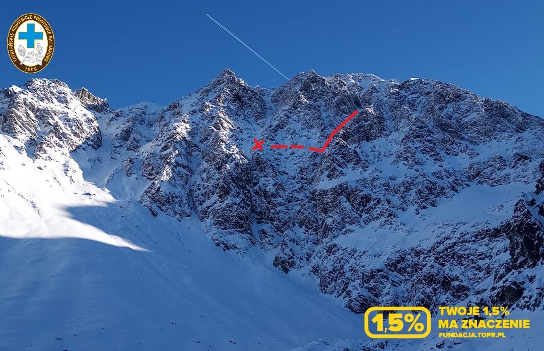 Snowboardzista utknął w masywie Granatów. Nie potrafił zjechać w dół