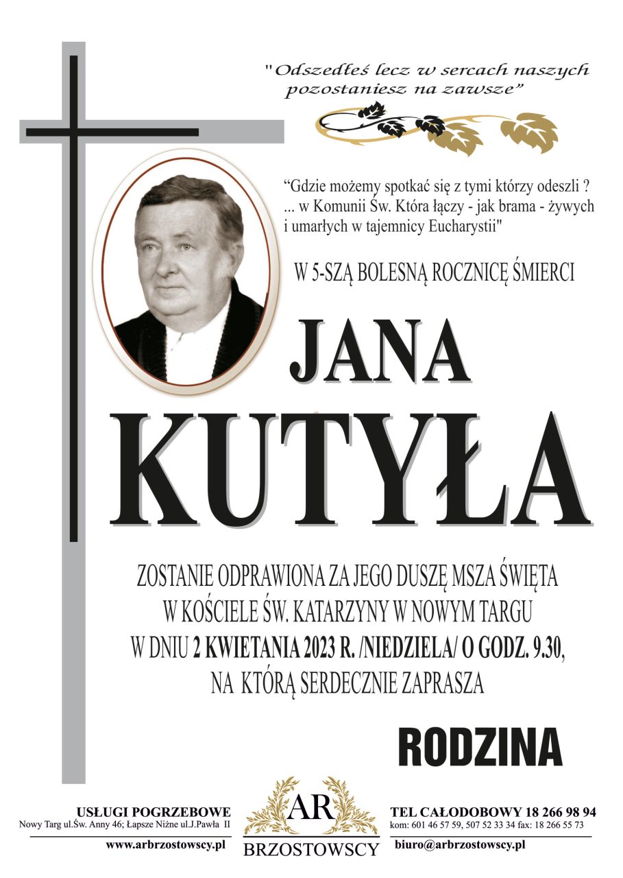 Jan Kutyła - rocznica