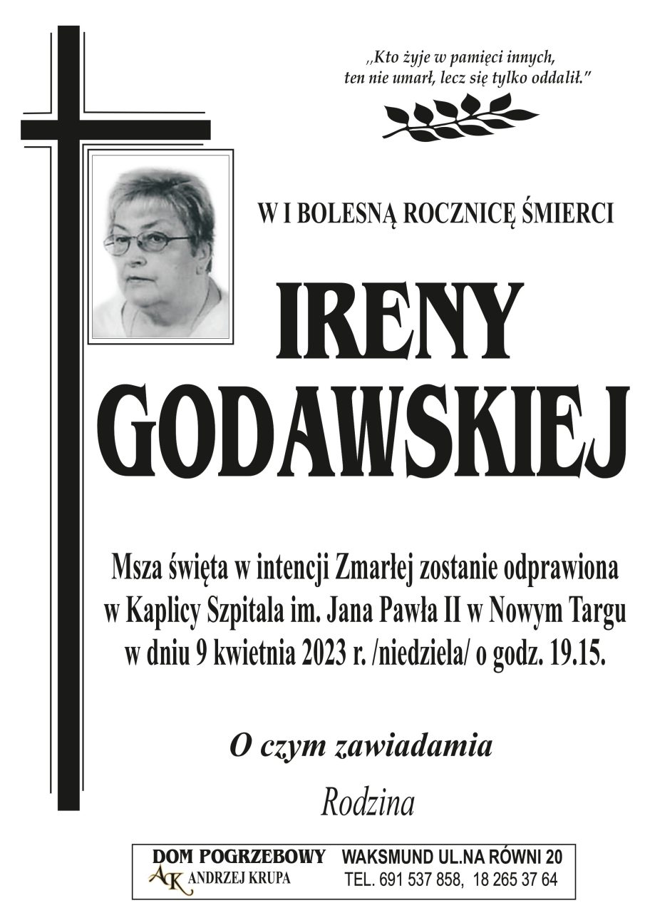 Irena Godawska - rocznica