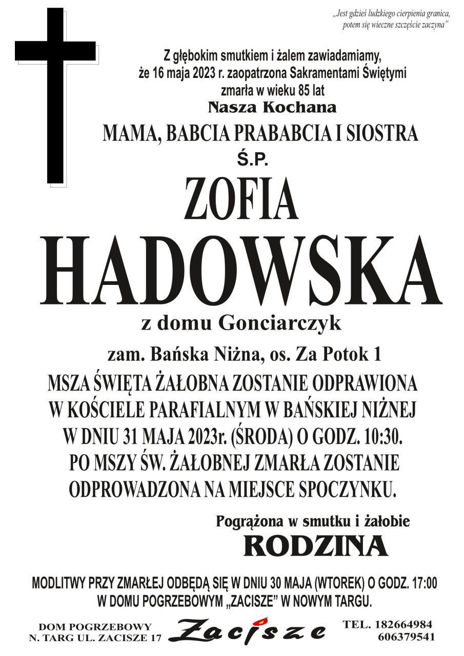 Zofia Hadowska