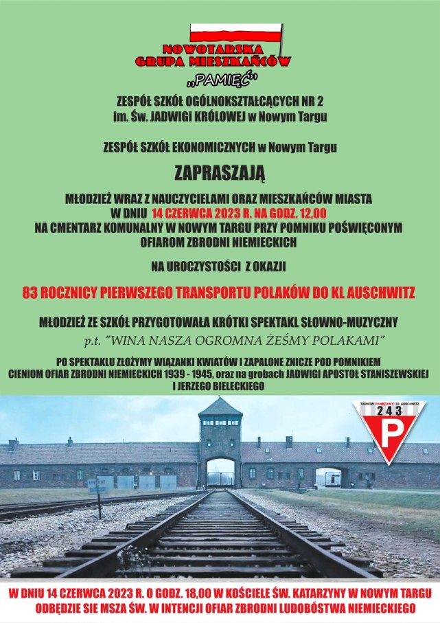 83 lata temu – pierwszy transport do KL Auschwitz. Dziś uroczystości na cmentarzu