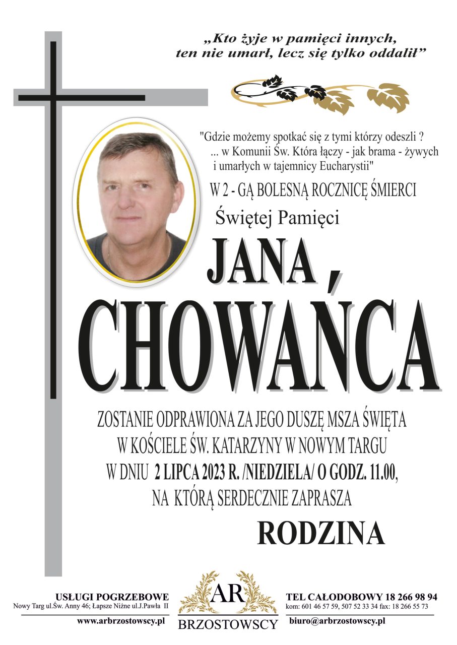 Jan Chowaniec - rocznica