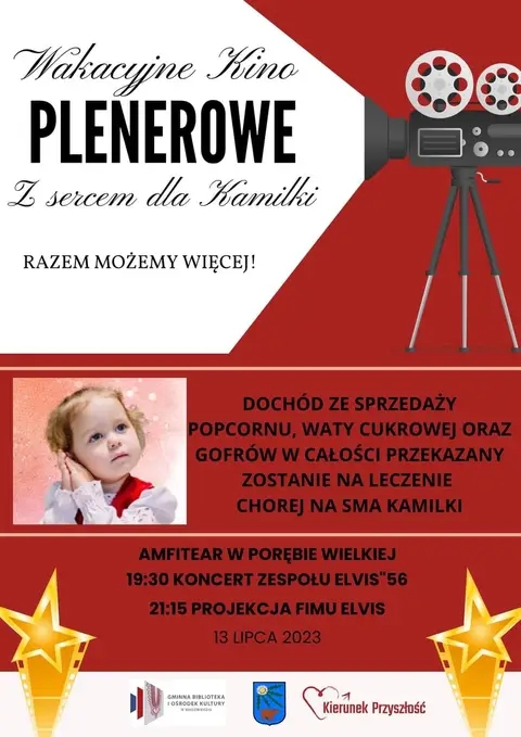 Wakacyjne kino plenerowe z sercem dla Kamilki w Porębie Wielkiej