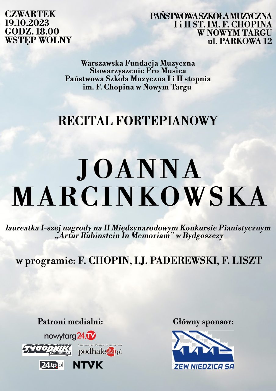 Znakomita pianistka Joanna Marcinkowska z recitalem w Nowym Targu