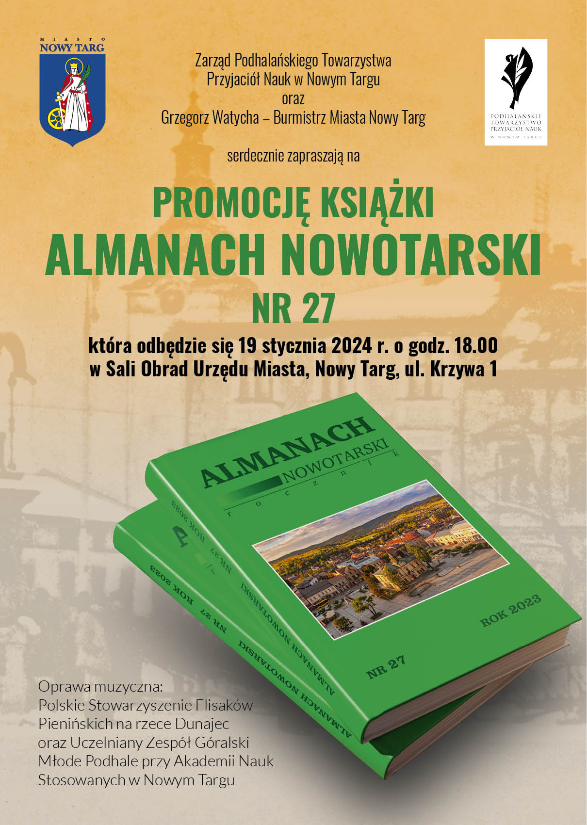 19 stycznia. 27 Almanach Nowotarski – promocja ze Stowarzyszeniem Flisaków i Młodym Podhalem