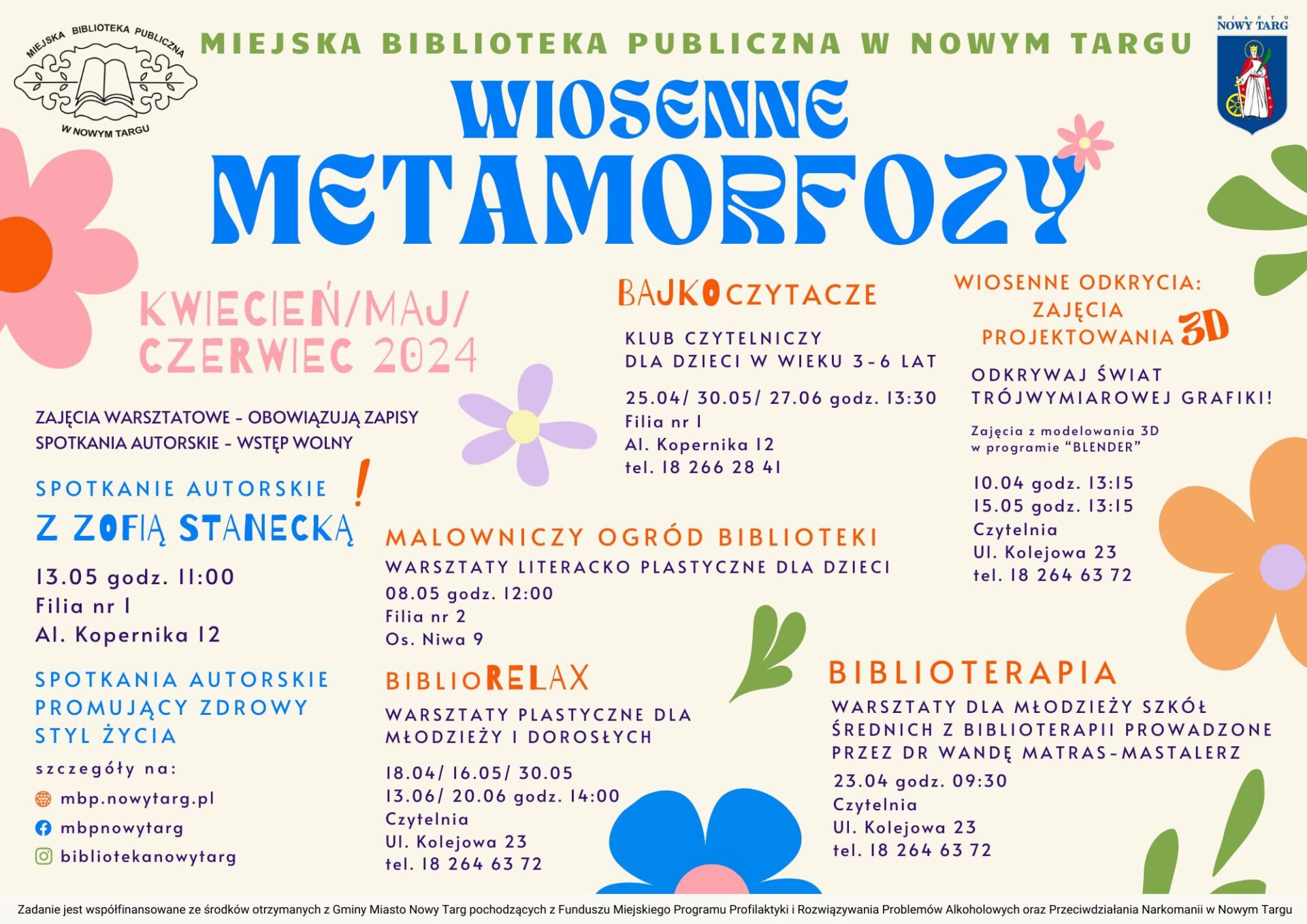 Wiosenne metamorfozy w  nowotarskiej bibliotece .