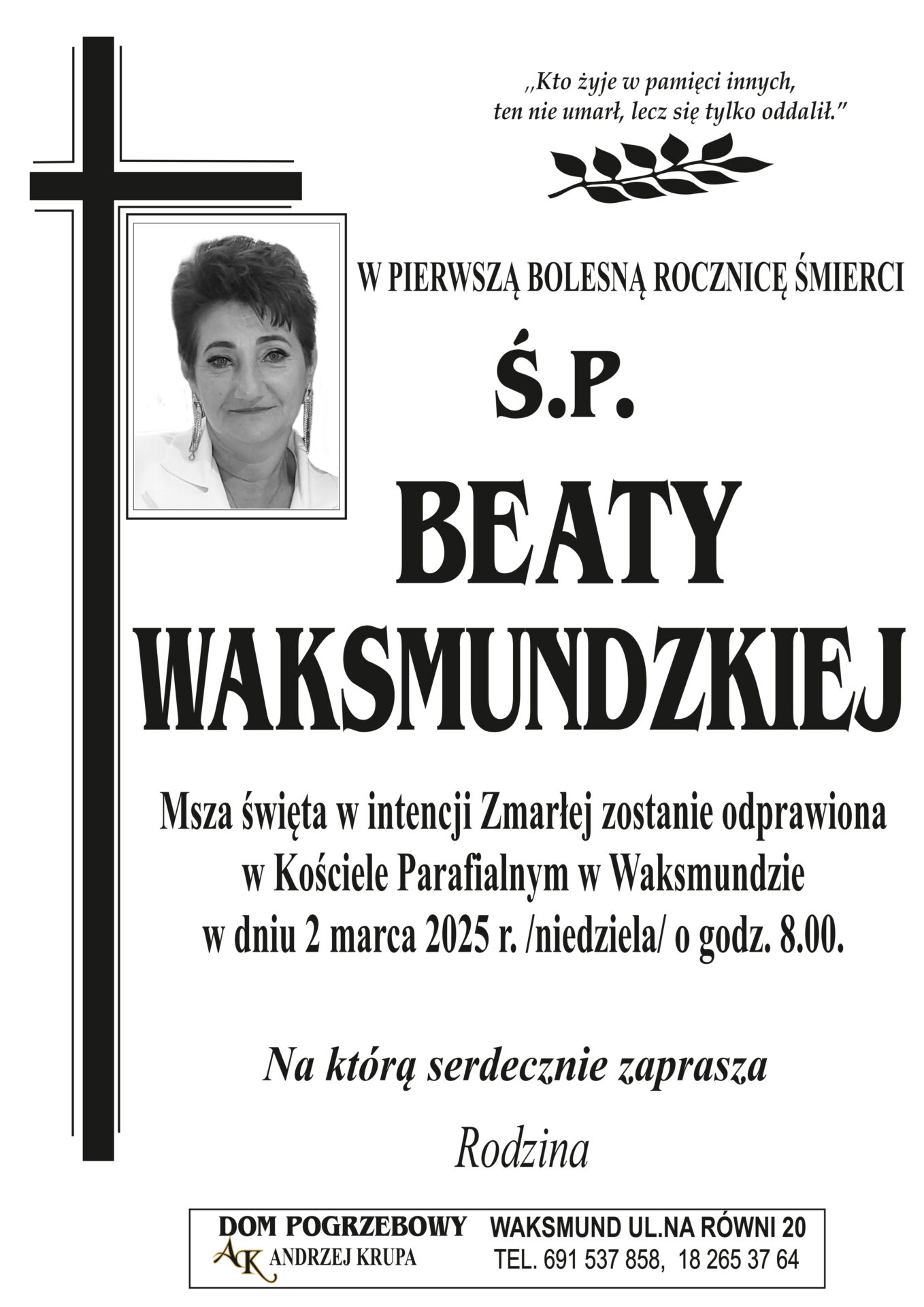 Beata Waksmundzka, rocznicowa