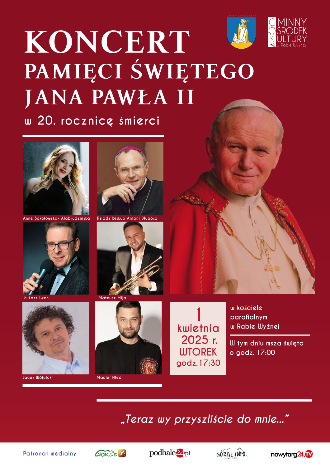 Koncert Pamięci Świętego Jana Pawła II w Rabie Wyżnej